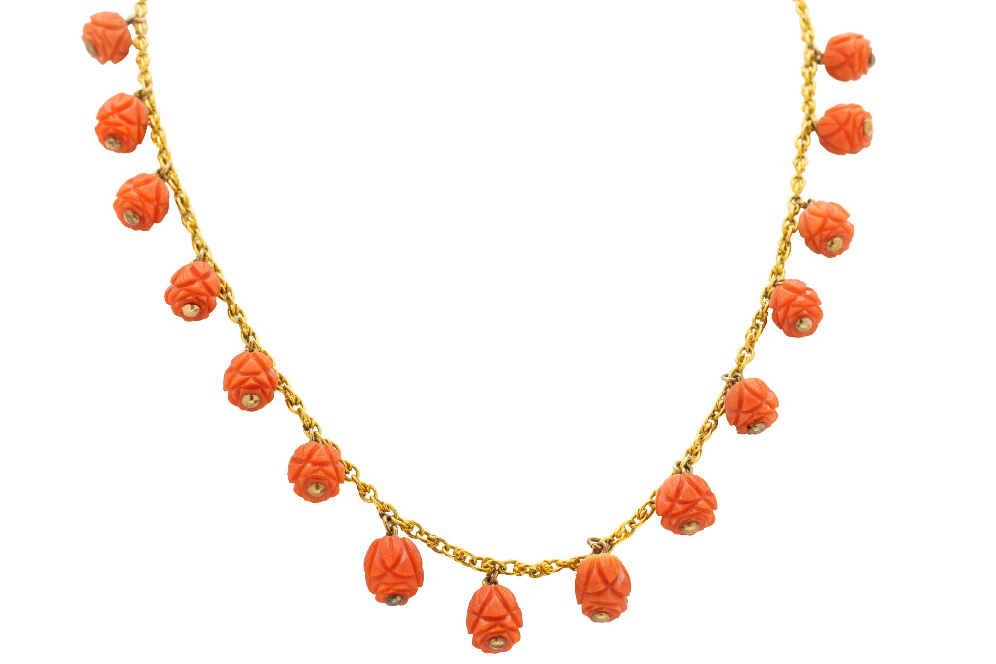 Antique 15ct Gold Coral Necklace – Lillicoco