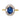 Art Deco 18ct Gold Natural Sapphire & Diamond Cluster Ring 1.25ct Sapphire - Baguette Diamond Details