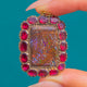 Antique 9ct Gold Boulder Opal & Garnet Pendant