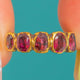 Georgian 9ct & 15ct Gold Flat-Cut Garnet Half Hoop Ring
