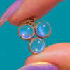 Antique 9ct Gold Moonstone Cabochon Clover Charm