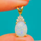 10ct Gold Opal Diamond Charm Pendant