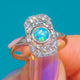 1920's Art Deco Opal Diamond Panel Ring