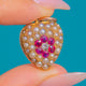 Antique 15ct Gold Diamond Ruby Pearl Heart Locket Back