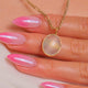 14ct Gold Cats Eye Moonstone Charm, 11.00ct Moonstone