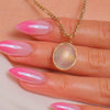 14ct Gold Cats Eye Moonstone Charm, 11.00ct Moonstone