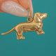 Vintage 9ct Gold Sausage Dog Dachshund Charm