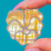 Early 20th Century Silver Pansy Mother-of-Pearl Pendant