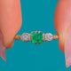 Art Deco 18ct Gold Platinum Emerald Diamond Trilogy Ring