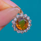 Antique 9ct Gold Madeira Citrine White Sapphire Cluster Charm, 1.60ct
