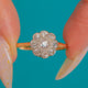 Antique 9ct Gold Platinum Diamond cluster ring, 0.50ct