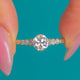 Art Deco Platinum Diamond Solitaire Engagement Ring, 0.65ct Transitional-Cut Central Diamond