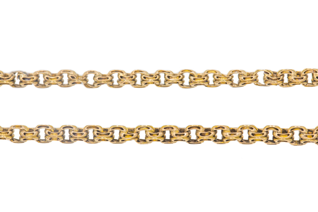 48" Antique 9ct Gold Longuard Chain, 17g