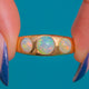 Victorian 18ct Gold Flush-Set Opal Three-Stone Ring c.1880, view 1