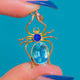 Antique 9ct Gold Tanzanite & Blue Paste Spider Pendant
