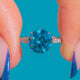 Solid Platinum Art Deco Zircon Ring Diamond Shoulders, 2.40ct Zircon