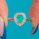 Heart-shaped Emerald and Diamond border (A0470)