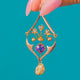 Pretty Antique 9ct Gold Amethyst Pearl Lavalier Pendant, Amethyst and Pearl lavalier front