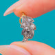 Antique 15ct Gold & Silver Rose Cut Diamond Leaf Charm, 0.30ct
