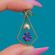 Antique 9ct Gold Amethyst Tulip Pendant