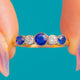 Art Deco 18ct Gold Sapphire Diamond 5-Stone Ring