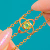 Antique 9ct Gold Peridot Ruby Flower Bracelet with Heart Padlock