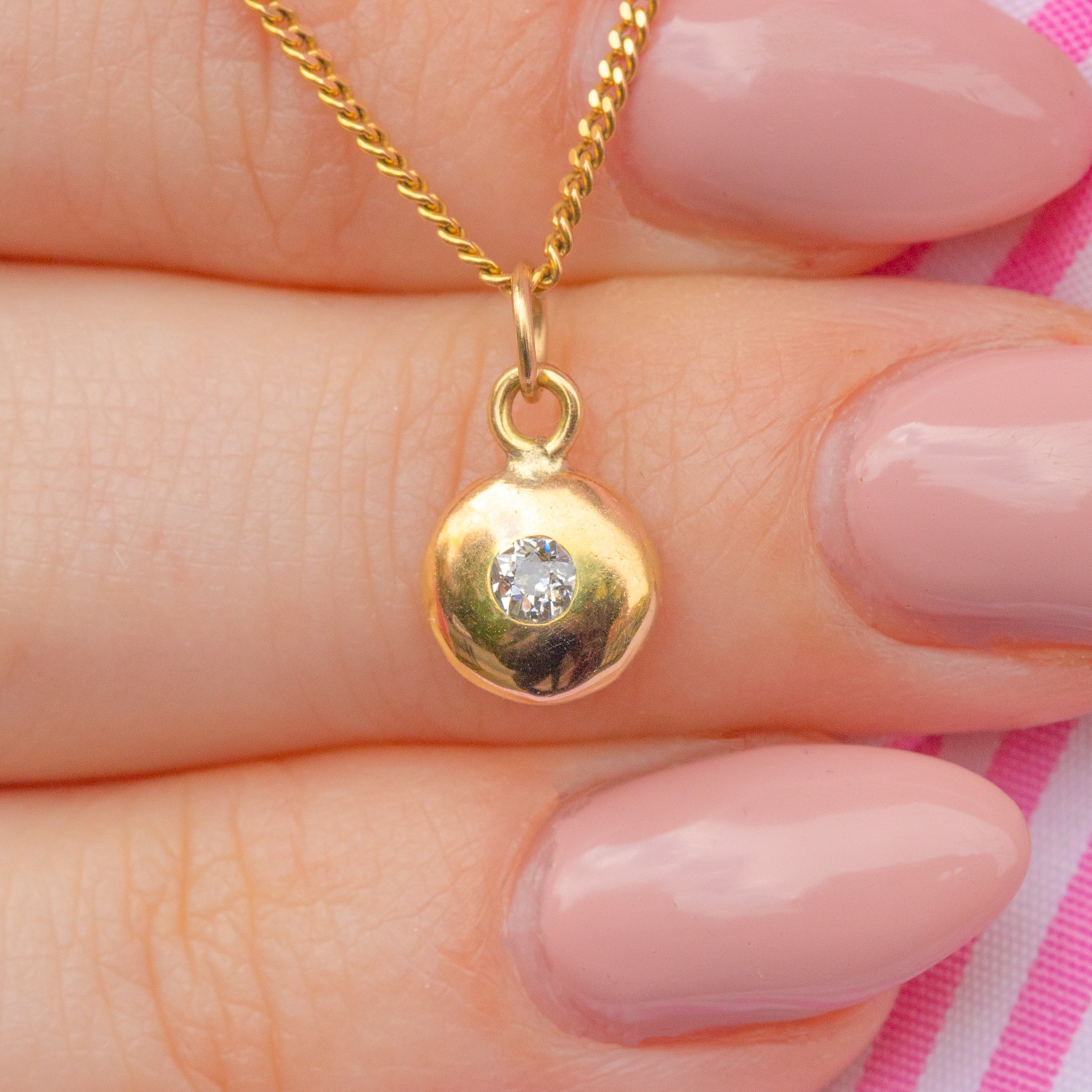 Diamond Puffle Antique 15ct Gold Puffy Diamond Charm