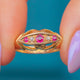 Antique 18ct Gold Ruby Gypsy Boat Ring