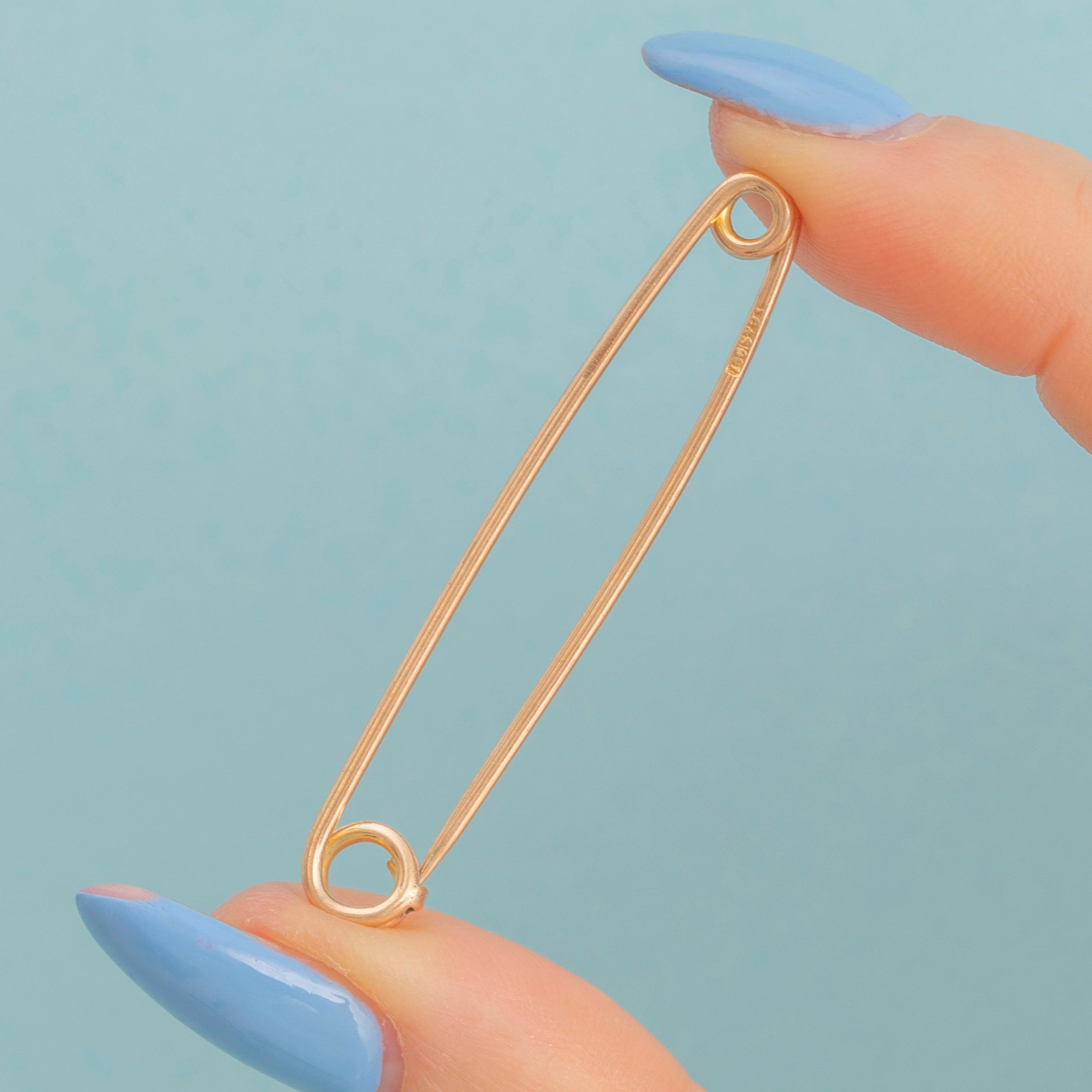 Gold Square Pin Antique 9ct Gold Stock Pin, 50.5mm
