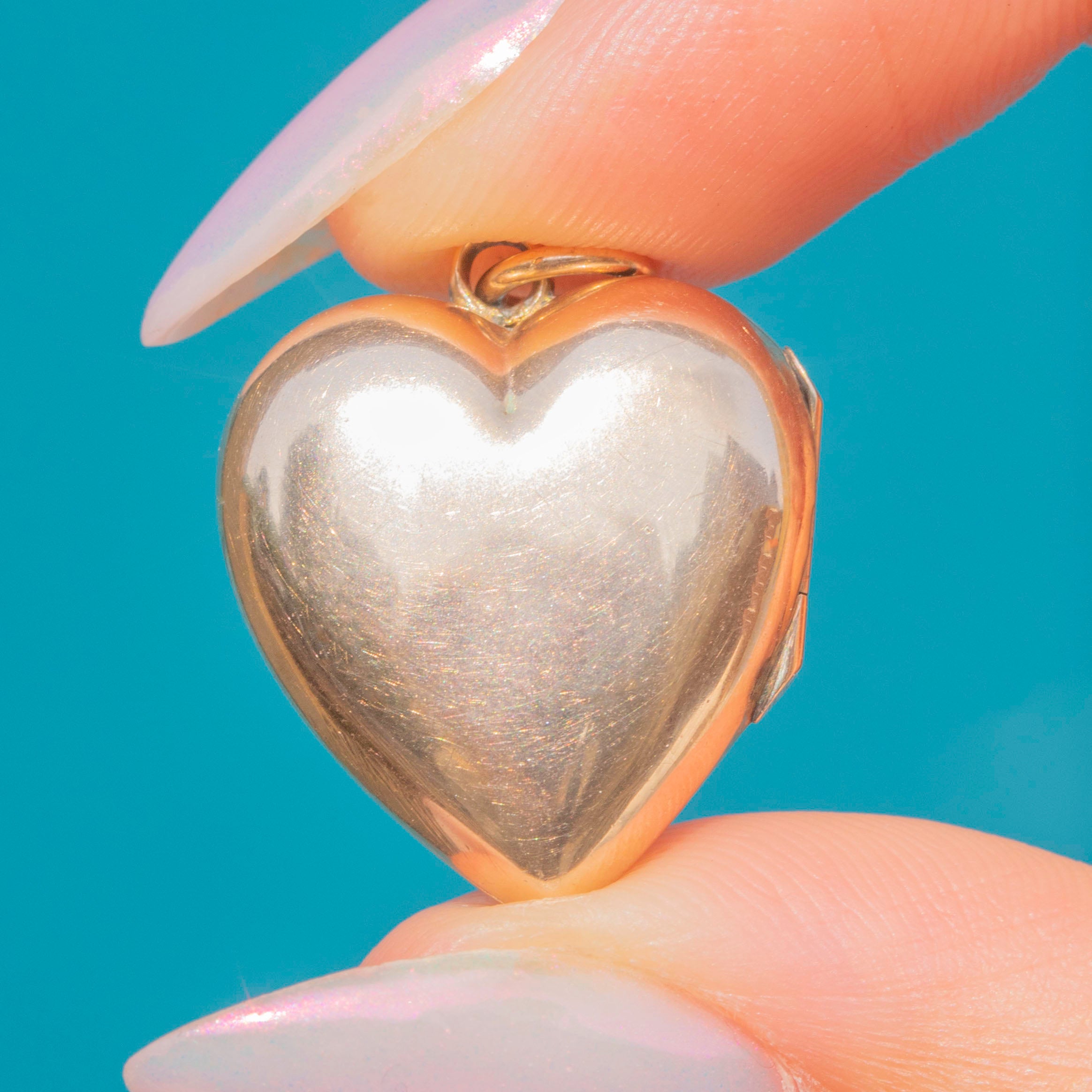 Ruby Heart Locket Antique 9ct Gold Ruby Pearl Heart Locket