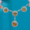 Art Deco 9ct Gold Citrine & White Sapphire Drop Necklace