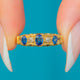 Art Deco 18ct Gold Natural Sapphire Diamond 5-Stone Ring, c.1923