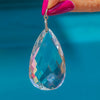 Antique Silver Faceted Rock Crystal Pear Pendant, 61.90ct
