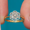 Art Deco 18ct Gold Diamond Star Flower Cluster Ring
