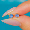 0.40ct Cornflower Blue Sapphire Stud Earrings, 14ct Gold