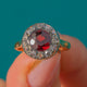Antique 9ct Gold Garnet Rose-Cut Diamond Cluster Ring