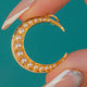 Edwardian 18ct Gold Crescent Pearl Charm