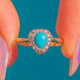 9ct Gold Turquoise Diamond Heart Ring
