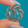 Victorian Round Rock Crystal Locket with Diamond Set Front, 9ct Gold & Silver