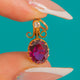 Antique 9ct Gold Garnet & Diamond Drop Charm