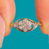 Edwardian 18ct Gold Platinum Diamond Cluster Twist Engagement Ring