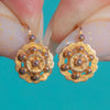 French 18ct Gold Etruscan Lever-Back Earrings