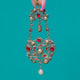 Austro-Hungarian Silver Flat-Cut Garnet & Mother of Pearl Pendant