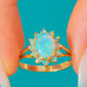 Vintage 9ct Gold Opal Cabochon Cluster Ring