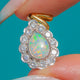 18ct Gold Opal & Diamond Pear Drop Pendant, 0.35ct Diamonds