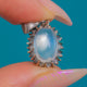 Antique Silver Moonstone Cabochon Pendant, 2.15ct Moonstone