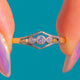 Art Deco 18ct Gold & Silver Diamond Trilogy Ring