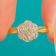Antique 18ct Gold Diamond Daisy Cluster Engagement Ring, 0.35ct