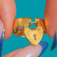 Antique 9ct Gold Heart Padlock Cigar Band Ring c.1885