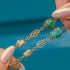 Art Nouveau 9ct Gold Matrix Turquoise and Baroque Pearl Necklace